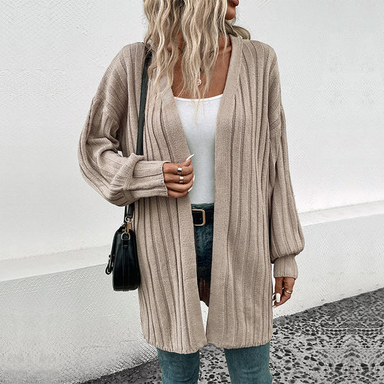 Damen Lässiger Strickmantel mit Taschen Nord Taschen