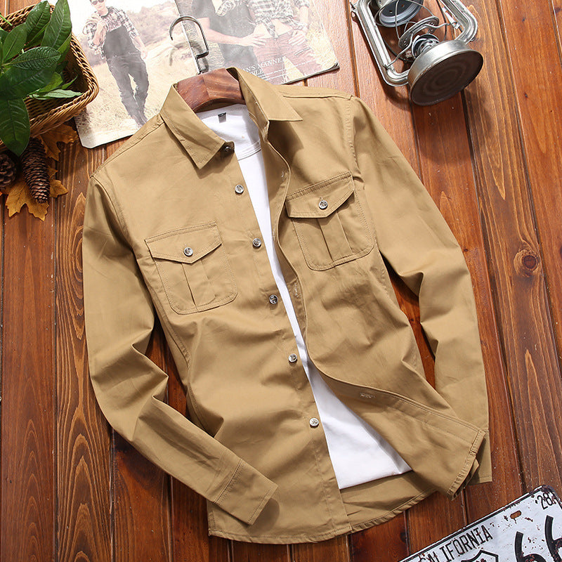 Herren Utility-Overshirt mit Brustpattentaschen und Hemdkragen Nord Taschen