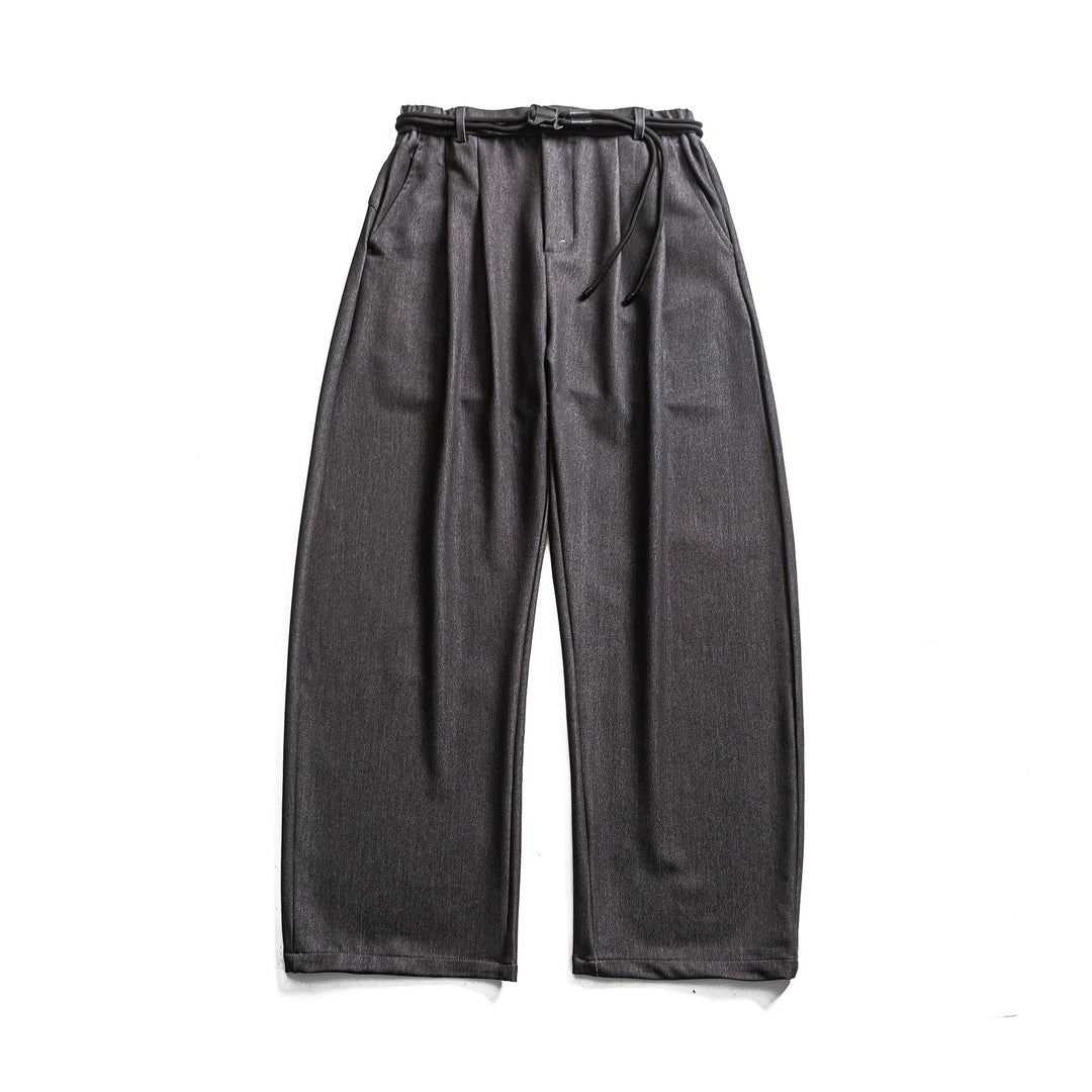 Damen Weite hochtaillierte Jeanshose mit Bundfalten, Kordelgürtel und Culotte-Schnitt Nord Taschen