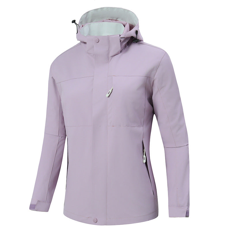 Herren Minimalistische wasserdichte Softshell‑Jacke mit kontrastfutter, verstellbarer Kapuze und verdeckten Reißverschlüssen Nord Taschen