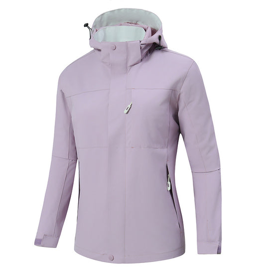 Herren Minimalistische wasserdichte Softshell‑Jacke mit kontrastfutter, verstellbarer Kapuze und verdeckten Reißverschlüssen Nord Taschen