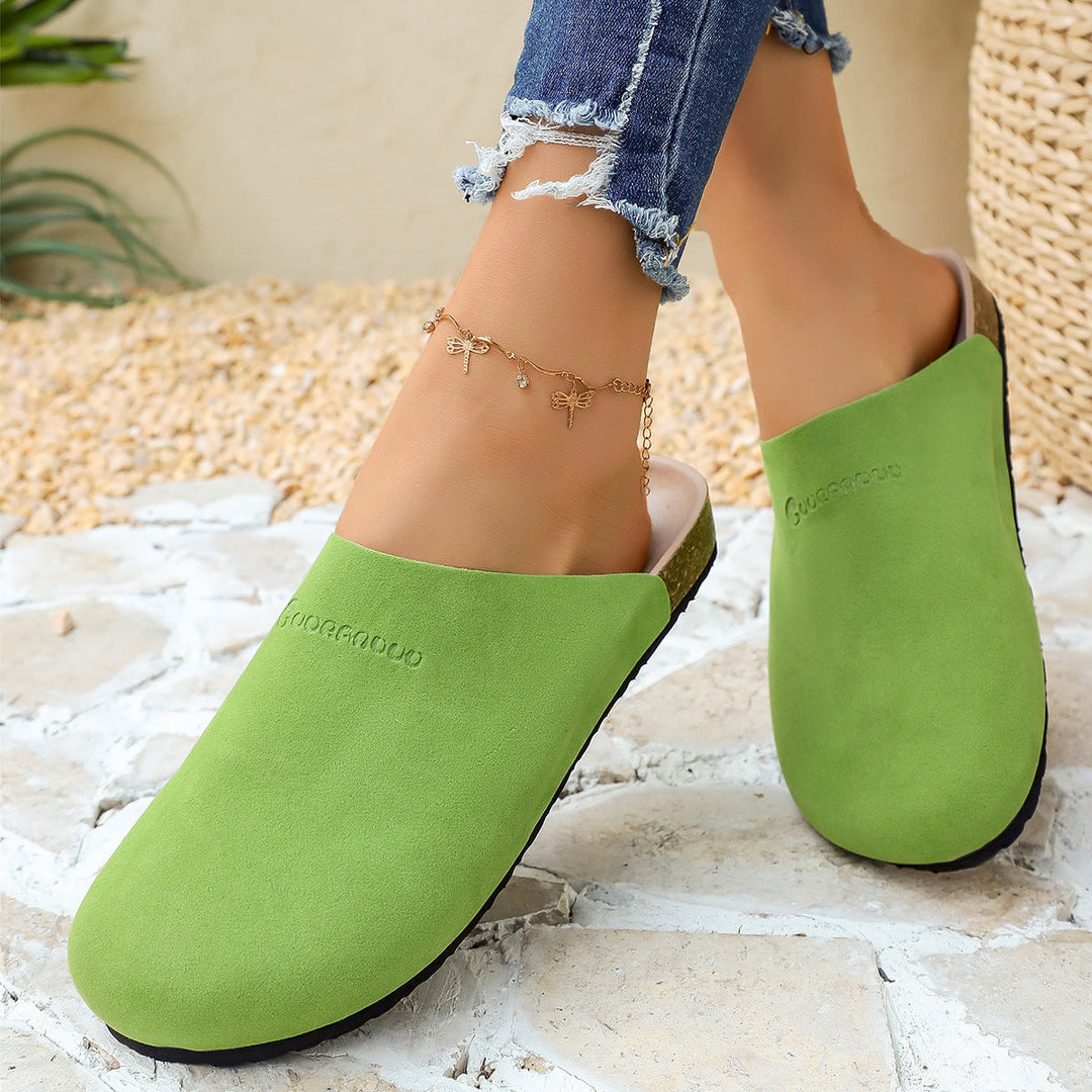 Damen Bequeme Clogs aus weichem Wildleder mit anatomisch geformtem Fußbett