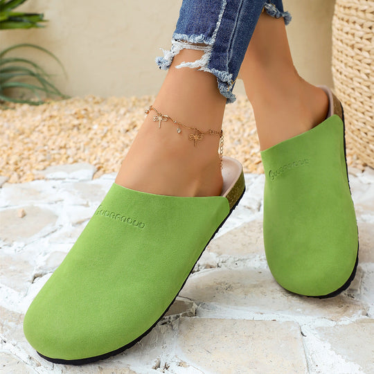 Damen Bequeme Clogs aus weichem Wildleder mit anatomisch geformtem Fußbett