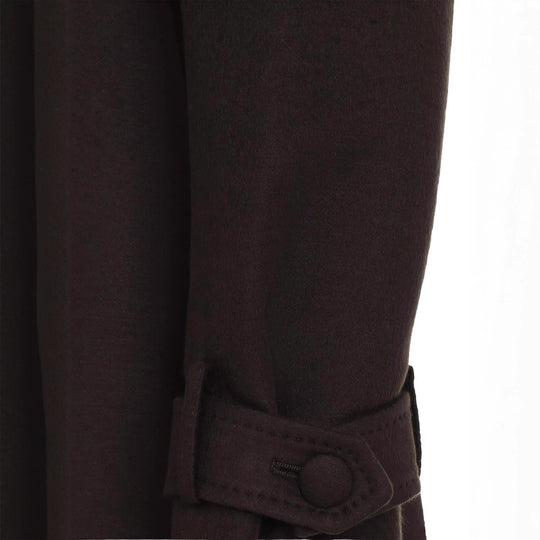Damen Langer Doppelreihiger Wollmantel mit Schulterpatten Nord Taschen