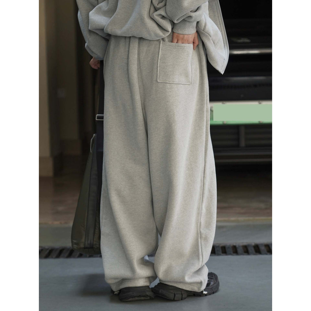 Damen Weite Baggy-Sweathose mit Elastbund, Kordelzug und dekorativen Teilungsnähten Nord Taschen