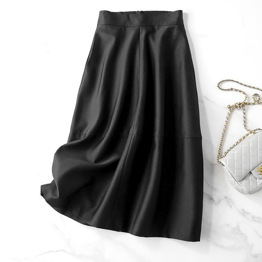 Damen Midirock aus Kunstleder mit taillenhoher A-Linien-Silhouette Nord Taschen