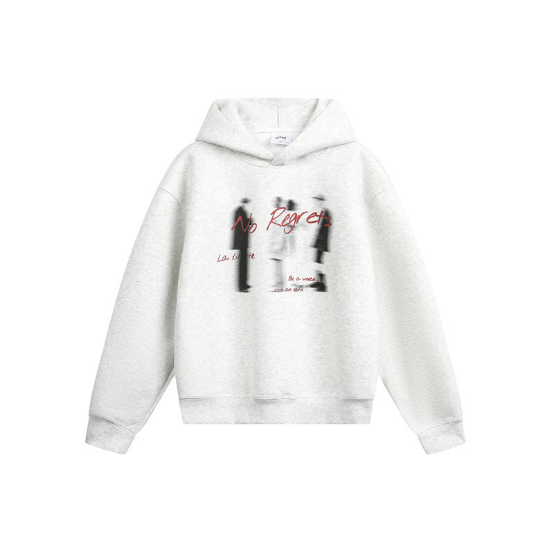 Unisex Kapuzenpullover im Oversize-Schnitt mit verschwommenem Figur-Grafikprint Nord Taschen