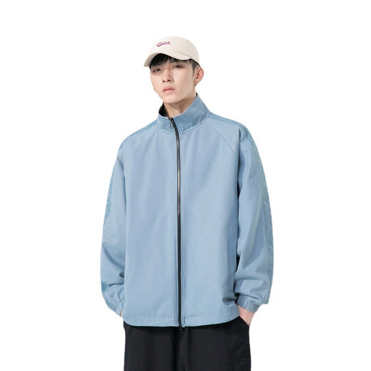 Herren Oversize Übergangsjacke mit Raglanärmeln, Stehkragen und elastischen Bündchen Nord Taschen