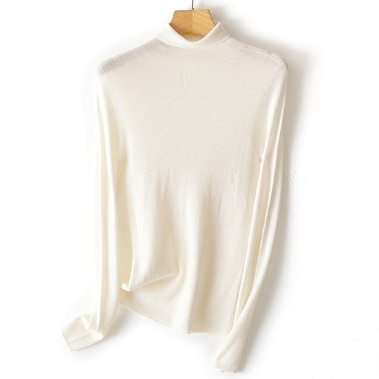 Damen Leichter Feinstrick-Rollkragenpullover mit fließender Passform Nord Taschen