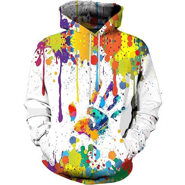 Damen Farbenfroher Hoodie mit kreativen Spritzmotiven Nord Taschen