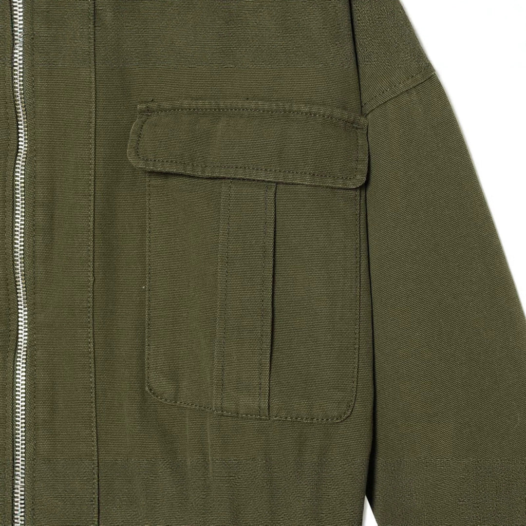 Damen kurze Utility-Jacke mit Reißverschluss, aufgesetzten Brusttaschen und Taillenzug Nord Taschen