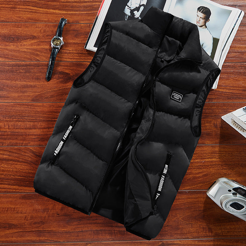 Herren Gepolsterte Ärmellose Thermoweste im urbanen Puffer-Look mit Stehkragen und Reißverschlusstaschen Nord Taschen