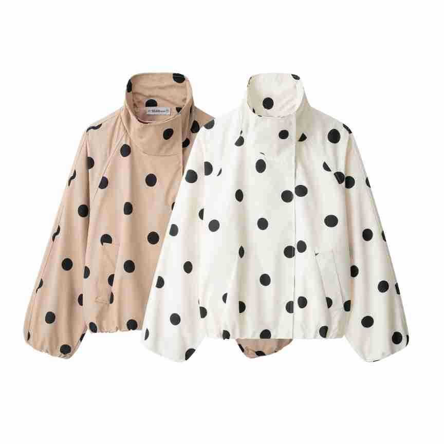 Damen Kurzjacke im Cape‑Stil mit Stehkragen und Ballonärmeln Nord Taschen