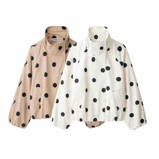 Damen Kurzjacke im Cape‑Stil mit Stehkragen und Ballonärmeln Nord Taschen