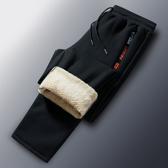 Herren Winterliche Fleece-Jogginghose mit Teddyfutter, elastischem Bund und Reißverschlusstaschen Nord Taschen