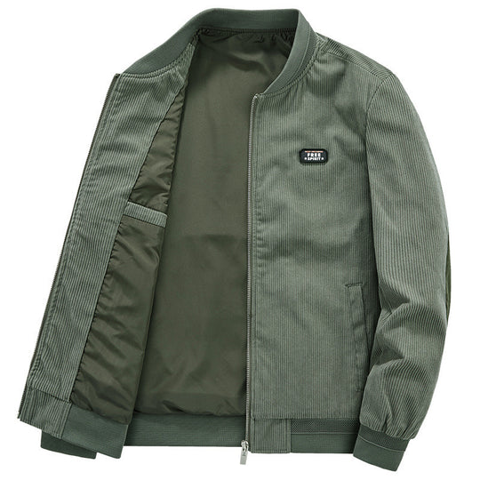 Herren Cordjacke im Bomber-Style mit Feincord, Reißverschluss und gefüttertem Inneren Nord Taschen