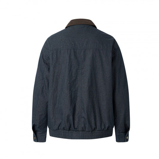 Herren Kurzblouson aus Canvas mit Cordkragen, Brustreißverschluss und elastischem Saum Nord Taschen