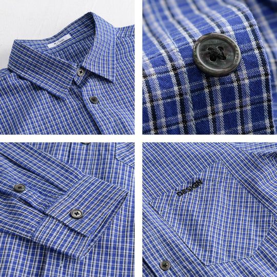 Herren Karo-Layering-Hemd im Overshirt-Stil aus weichem Baumwollpopeline Nord Taschen