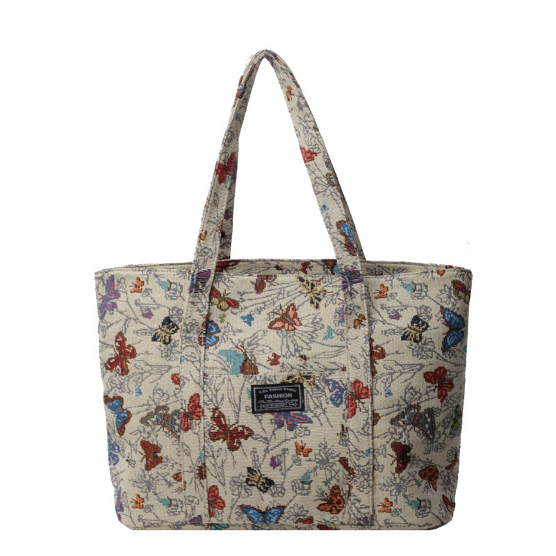 Damen Tragetasche mit floralem Jacquard-Muster und robusten Griffen Nord Taschen