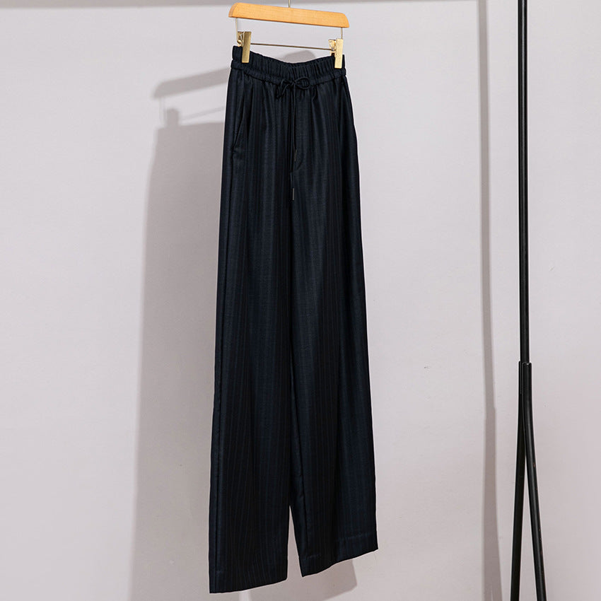 Damen weite Palazzo-Hose mit elastischem Bund und Tunnelzug Nord Taschen