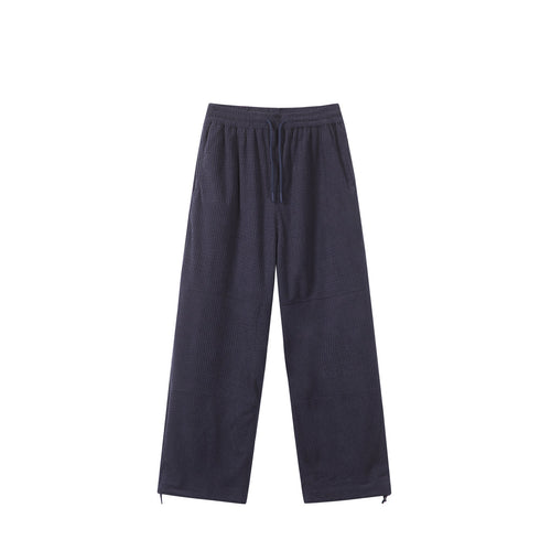 Damen Waffelstrick-Loungehose mit weitem Bein, elastischem Bund und Tunnelzug Nord Taschen