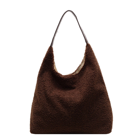 Damen Hobo-Tasche mit flauschigem Obermaterial und praktischem Tragegriff Nord Taschen