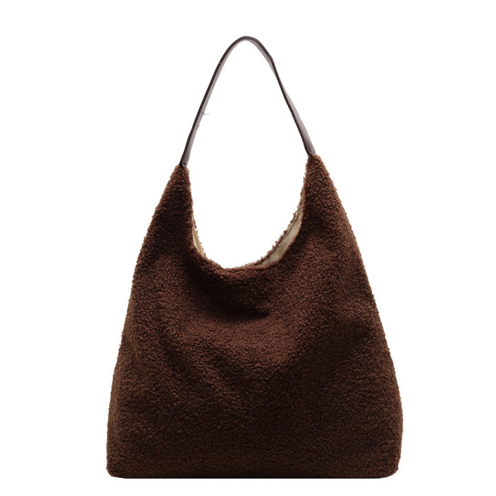 Damen Hobo-Tasche mit flauschigem Obermaterial und praktischem Tragegriff Nord Taschen