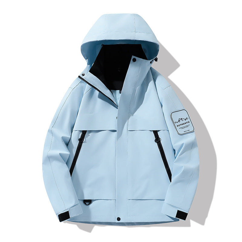 Herren multifunktionale Wasserfeste Softshell-Regenjacke mit abnehmbarer Fleece-Innenjacke Nord Taschen
