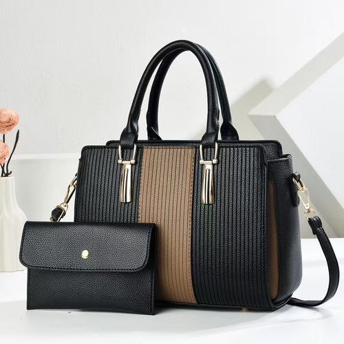 Damen elegante Shopper-Handtasche mit strukturiertem Design und abnehmbarer Mini-Clutch Nord Taschen