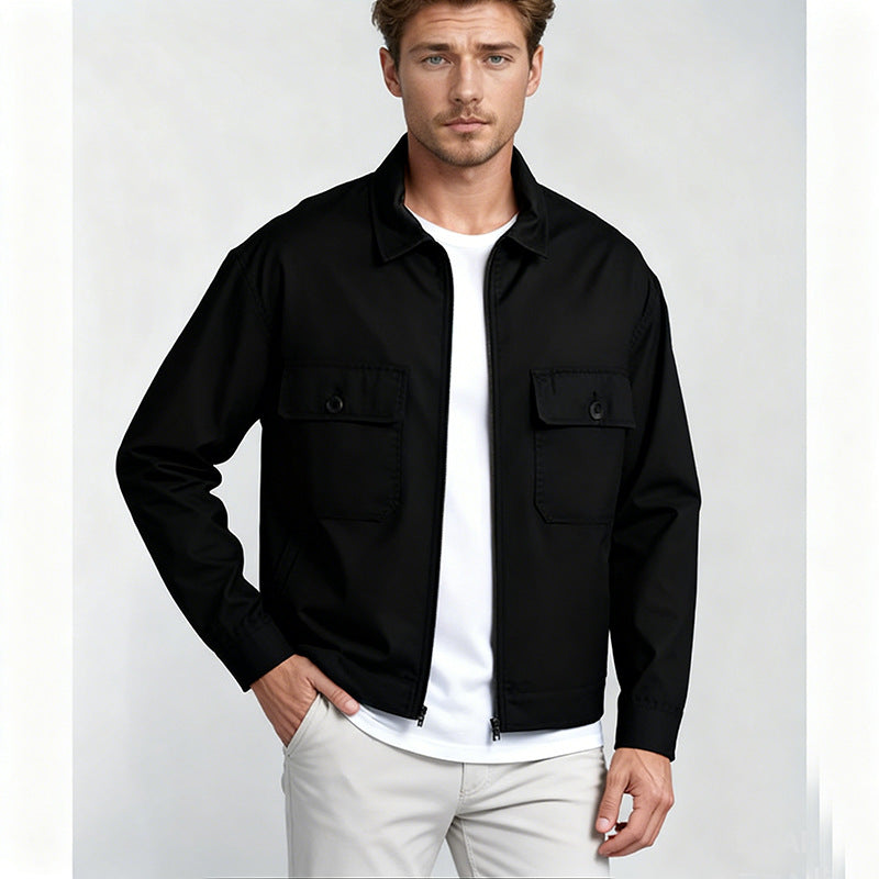 Herren Overshirt im Workwear-Stil mit durchgehendem Reißverschluss und aufgesetzten Brusttaschen Nord Taschen