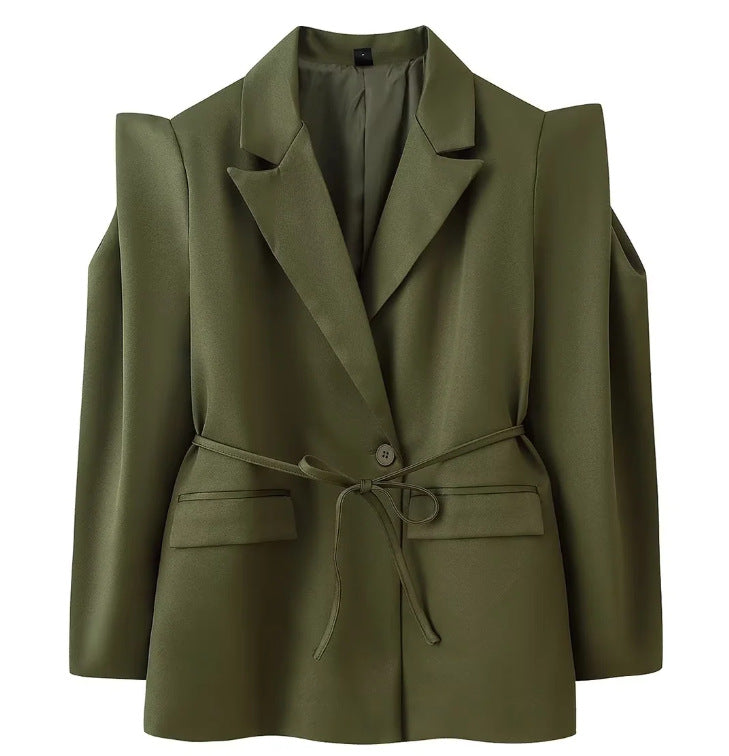 Damen 1100+ taillierter Blazer mit Tunnelzug, schmaler Kordel und Pattentaschen Nord Taschen