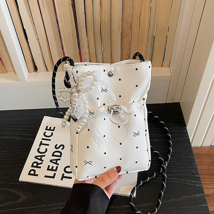 Damen praktische Mini-Umhängetasche mit Kordelzug Nord Taschen