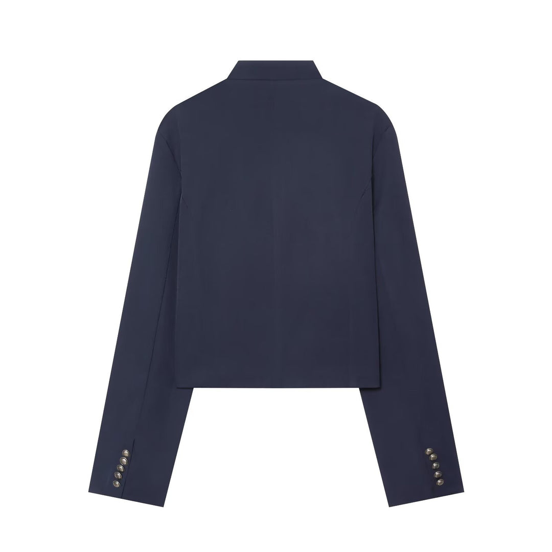 Damen Cropped-Blouson im militärischen Stil mit Zierkordeln und Stehkragen Nord Taschen
