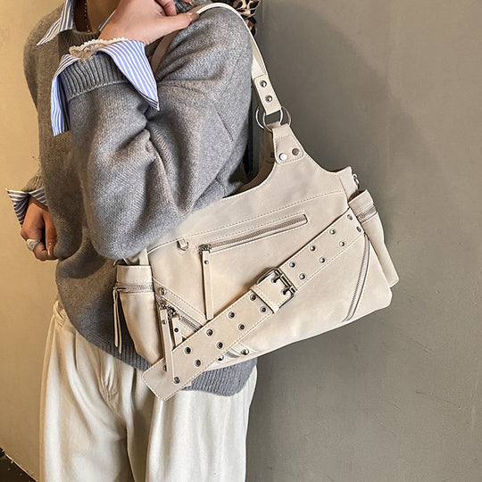 Damen Hobo-Tasche aus hochwertigem Veloursleder mit multifunktionalen Taschen Nord Taschen