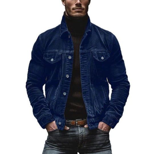 Herren Cordjacke mit klassischem Schnitt und praktischen Brusttaschen