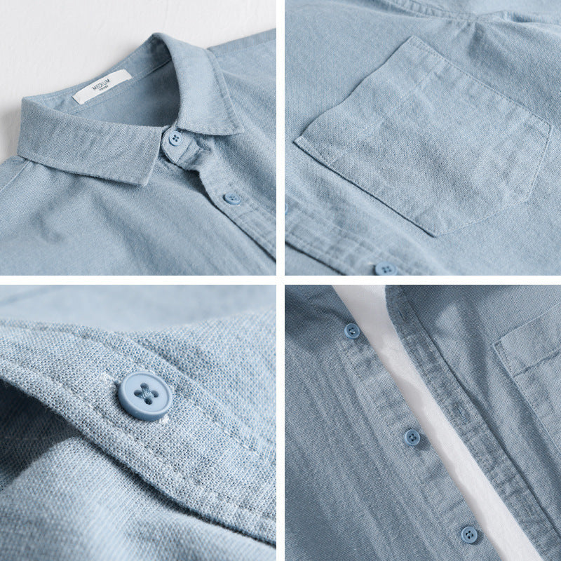 Herren Soft‑Touch Baumwollmix Overshirt im Layering‑Look mit Brusttasche Nord Taschen