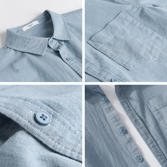 Herren Soft‑Touch Baumwollmix Overshirt im Layering‑Look mit Brusttasche Nord Taschen