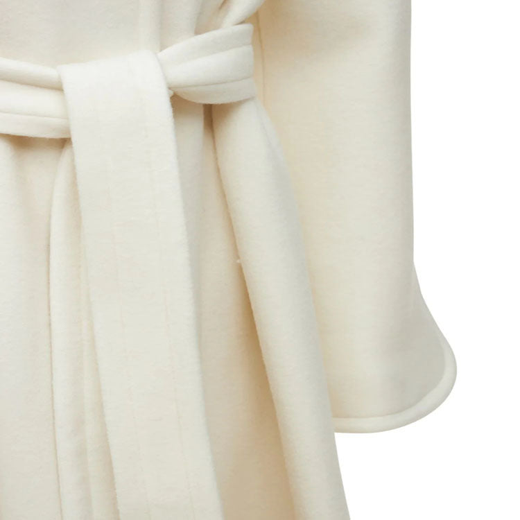 Damen Wollmix-Mantel im Kimono-Schnitt mit Bindegürtel und verdeckter Knopfleiste Nord Taschen