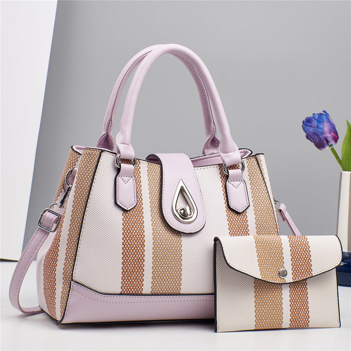 Damen hochwertige Handtasche mit luxuriösem Streifenmuster Nord Taschen