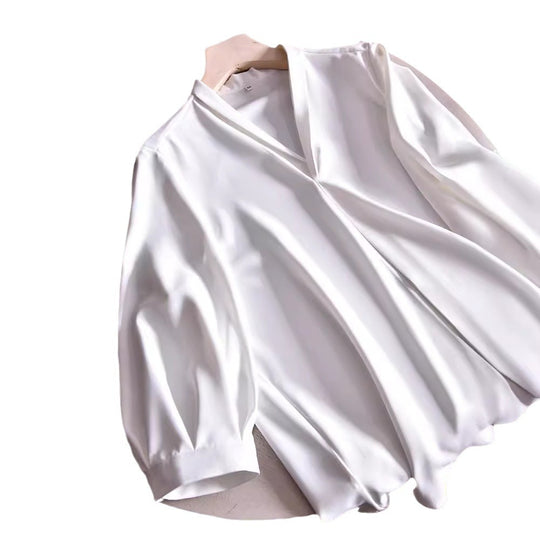 Damen Elegante Bluse mit Ballonärmeln Nord Taschen
