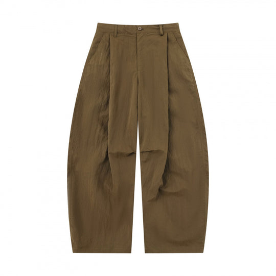 Damen Weite Ballonhose aus Baumwollmischung mit hohem Bund und elastischem Rückengummi Nord Taschen