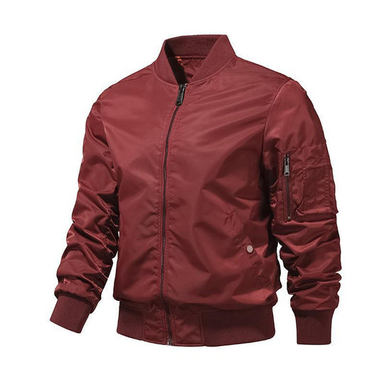 Herren leichte Nylon-Bomberjacke im Aviator-Utility-Stil mit Ärmeltasche Nord Taschen