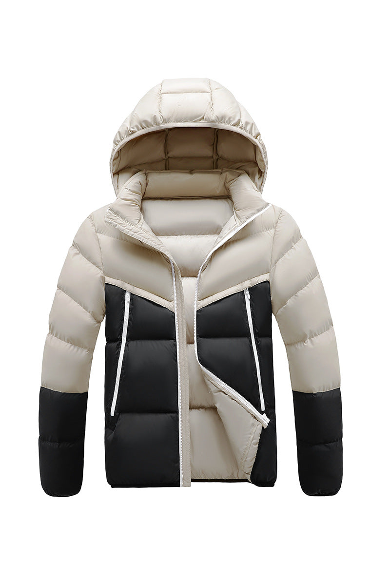 Herren Leichte Steppjacke mit Kapuze und zweifarbiger Blockoptik Nord Taschen