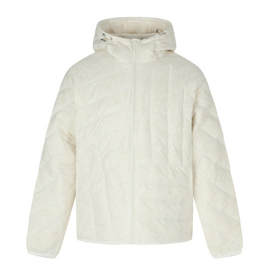Unisex Kurz geschnittene gesteppte Kapuzenjacke mit diagonaler Steppung und elastischem Saum Nord Taschen