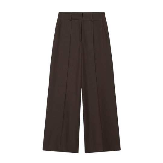 Damen Weite High‑Waist-Hose mit markanter Bügelfalte und Bundfalten Nord Taschen