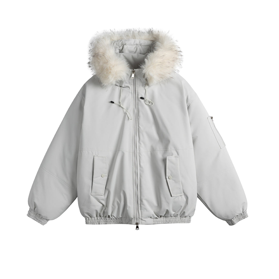Damen Oversize-Parka im Bomberstil mit abnehmbarer Kunstfellkapuze Nord Taschen