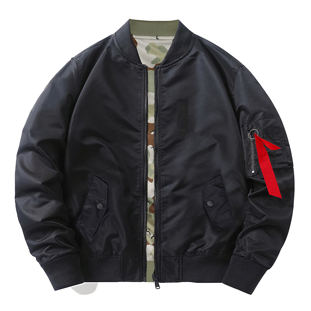 Men's  slim nylon bomber jacket with camouflage lining sleeve zip utility tab Nord Taschen