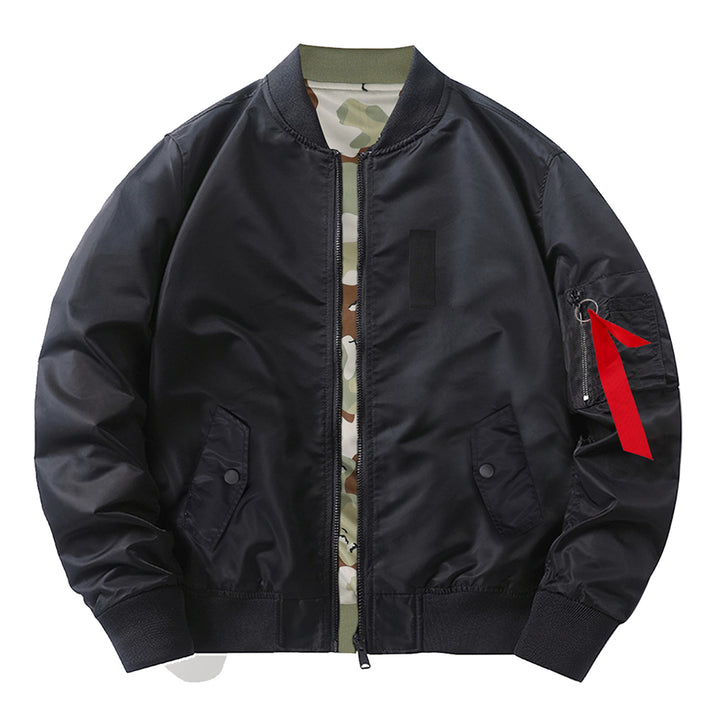 Men's  slim nylon bomber jacket with camouflage lining sleeve zip utility tab Nord Taschen