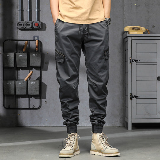 Herren Multifunktionale Cargo-Jogginghose mit Tunnelzugbund, Reißverschluss-Taschen und geripptem Knöchelbündchen Nord Taschen