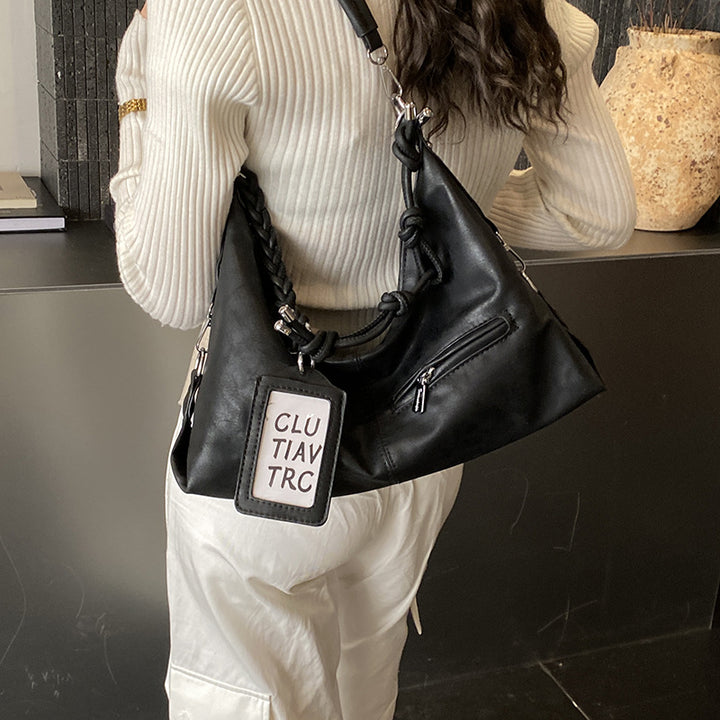 Damen Hobo-Tasche aus hochwertigem Leder mit geflochtenem Detail Nord Taschen